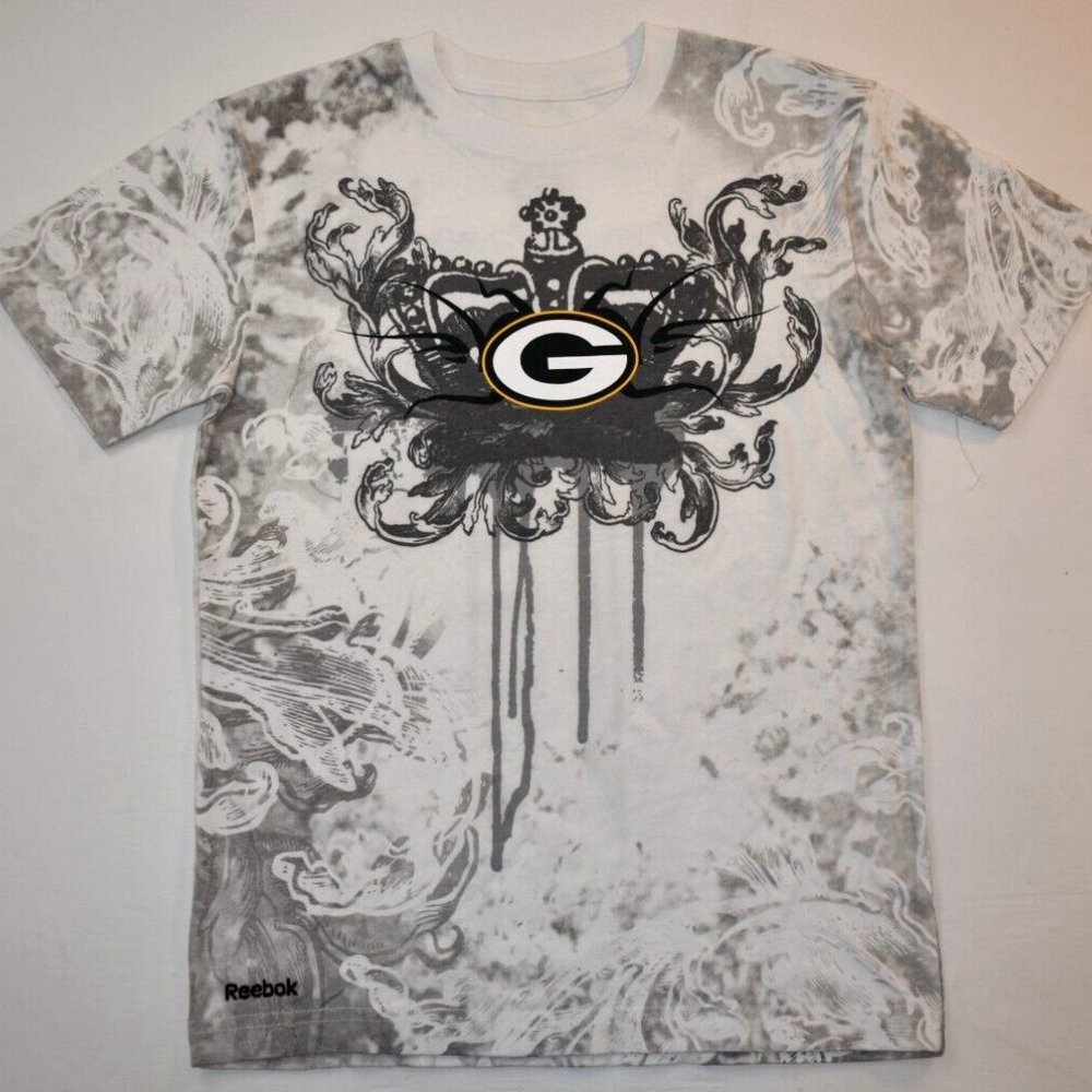 Youth Boys NFL Green Bay Packers 2-Sided Tattoo Style White Shirt New M (10-12) - Picture 4 of 4